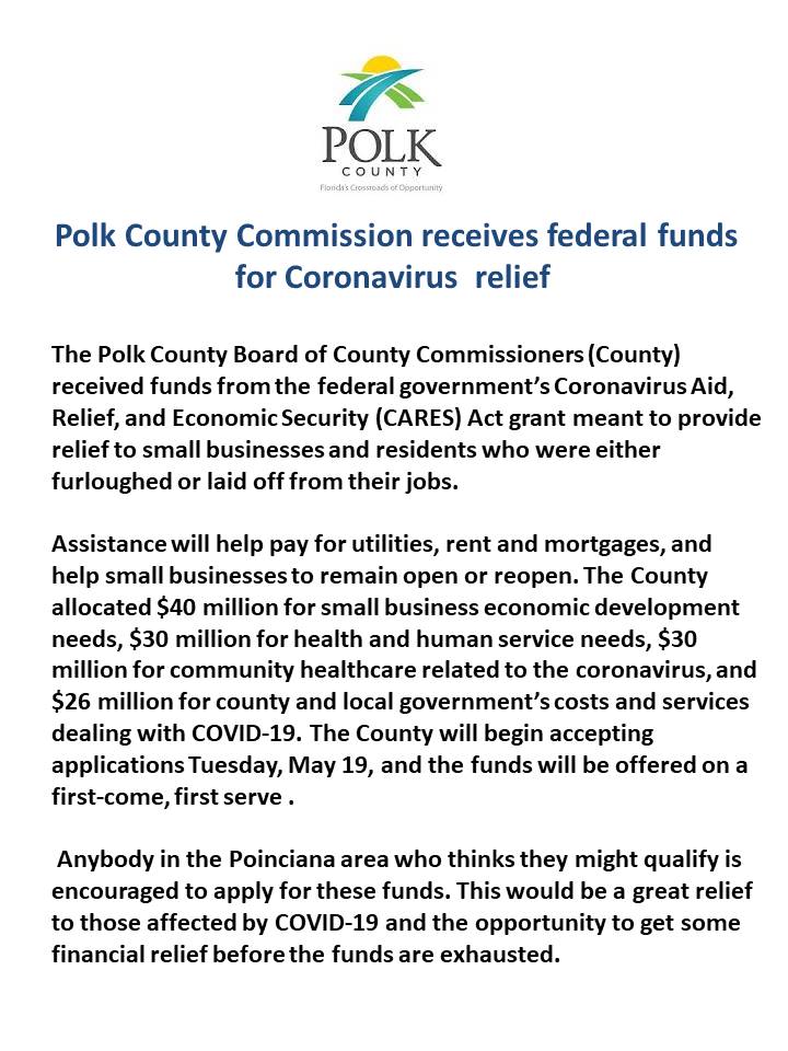 Polk County Corona Virus releif funds Polk County Corona Virus releif funds