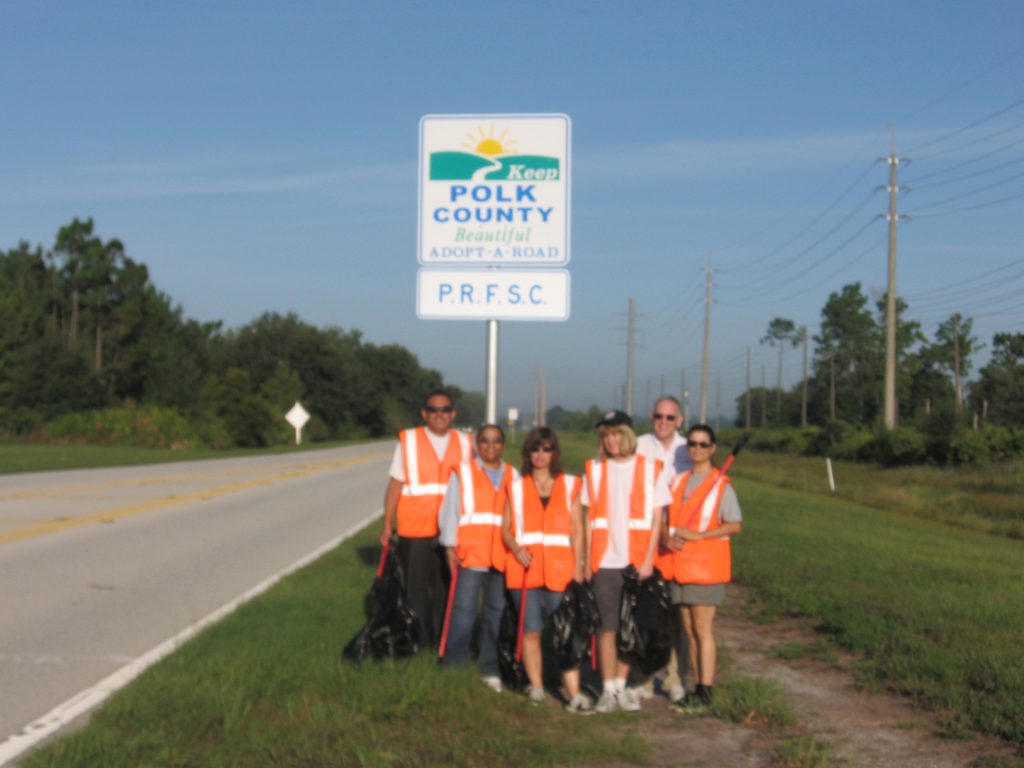 Adopt-A-Road Crew with sign